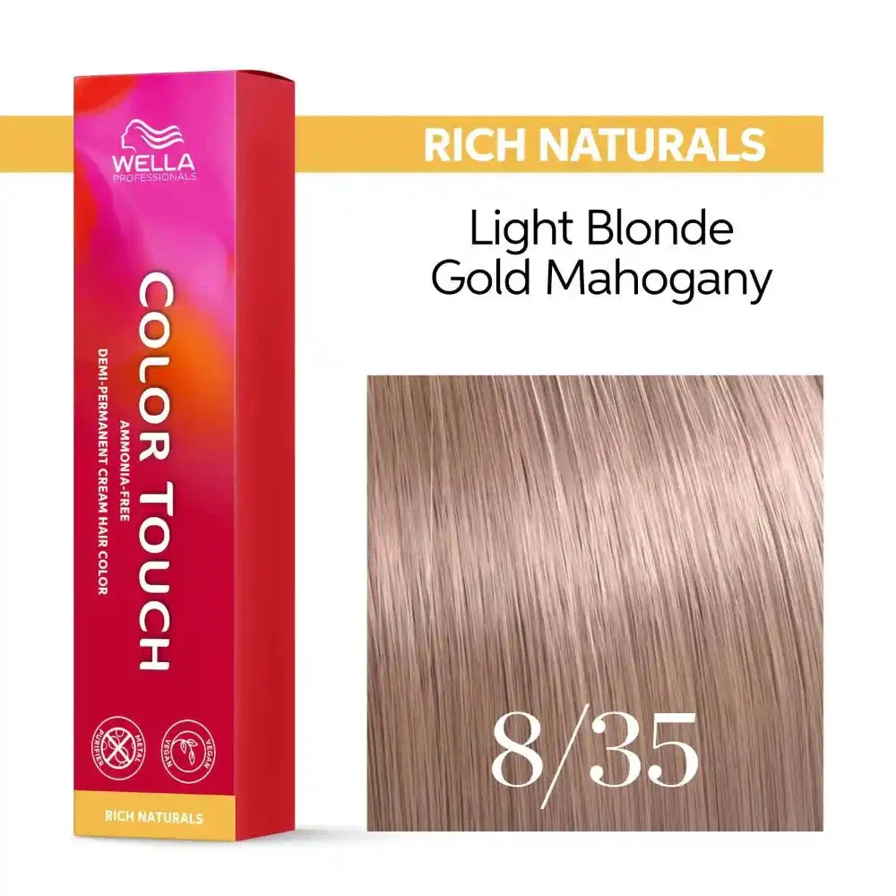 Tonalizante Wella Color Touch 8/35 Louro Claro Dourado Acaju