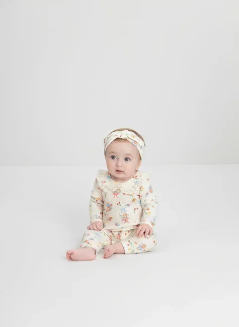 Faixa de Cabelo Comfy para Bebê Menina em Suedine Premium (Branco) Up Baby