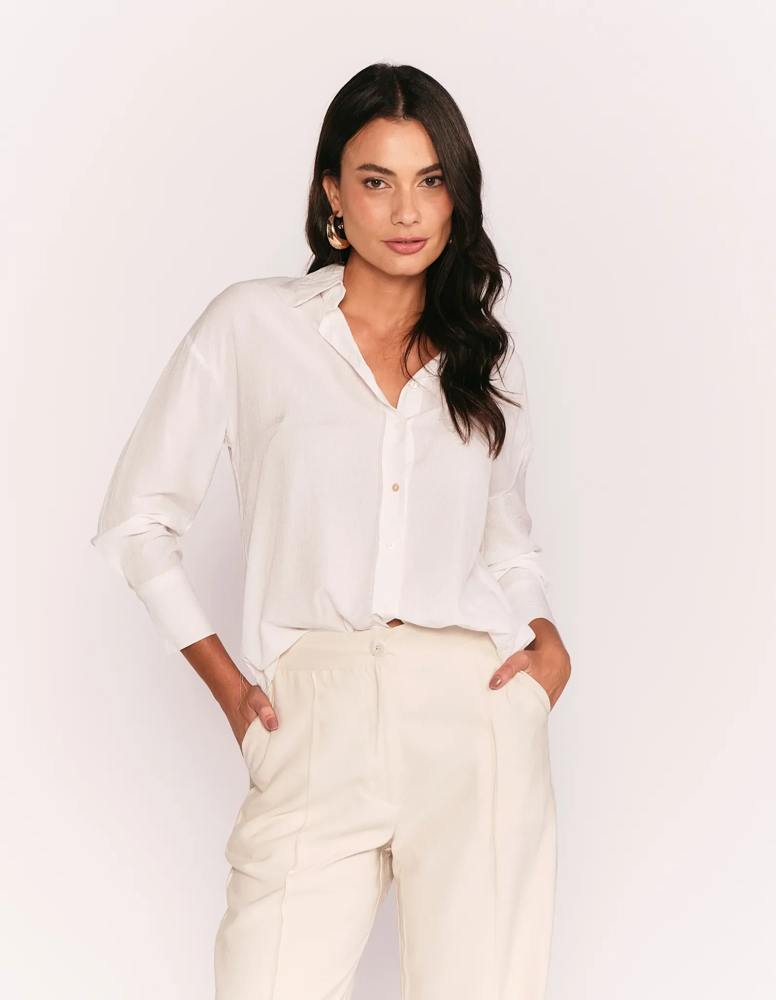 Camisa Manga Longa Listrada - Off White — imagem 1