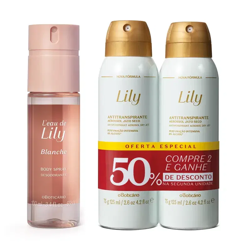 Combo Lily: Body Spray 100ml + Desodorante Antitranspirante 2x75g