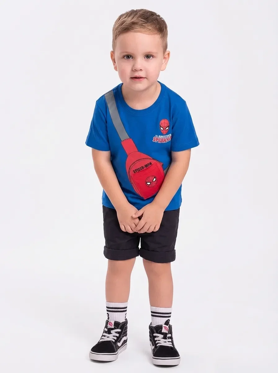 Camiseta Homem-Aranha com aplique de bolso funcional — imagem 1