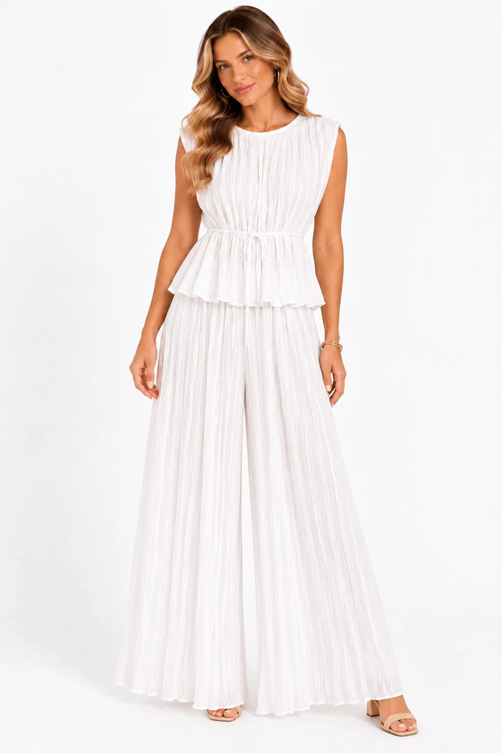 Blusa Plissada Amarração - Branco