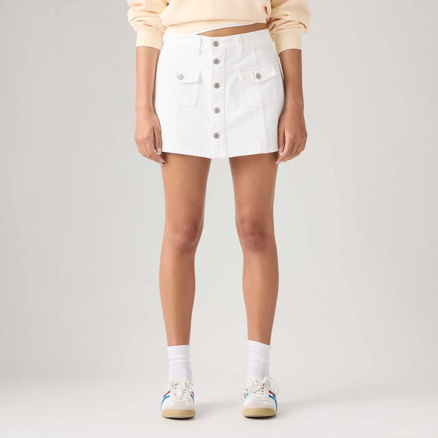 Saia Jeans Levi's® Button Front Skort Branca — imagem 1