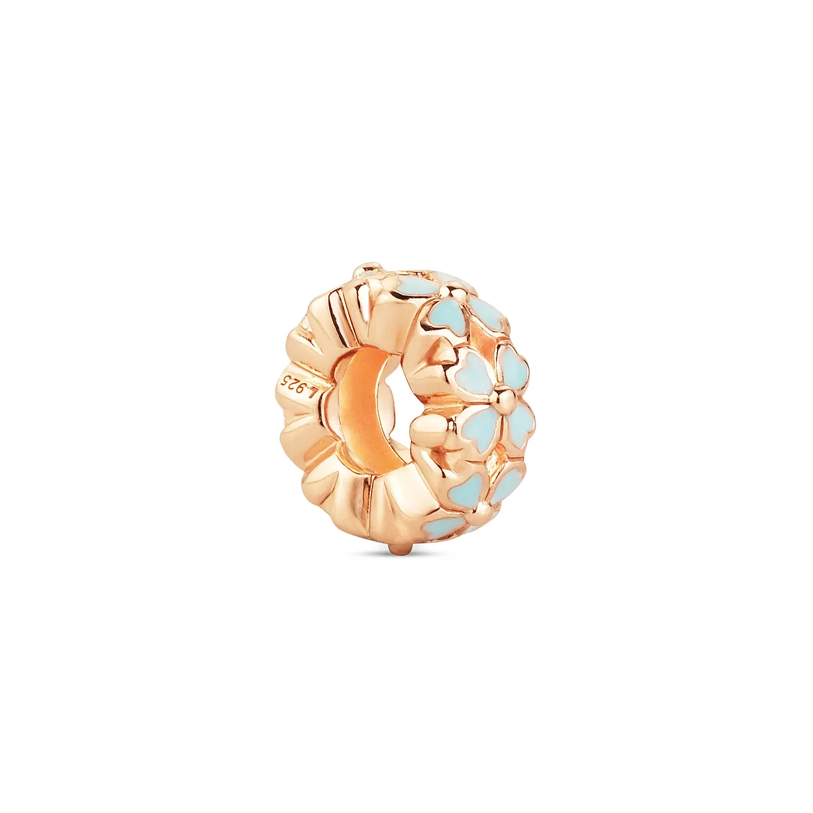 Separador Life Flores em Liga Rosé com Banho de Ouro Rosé 18k e Esmalte