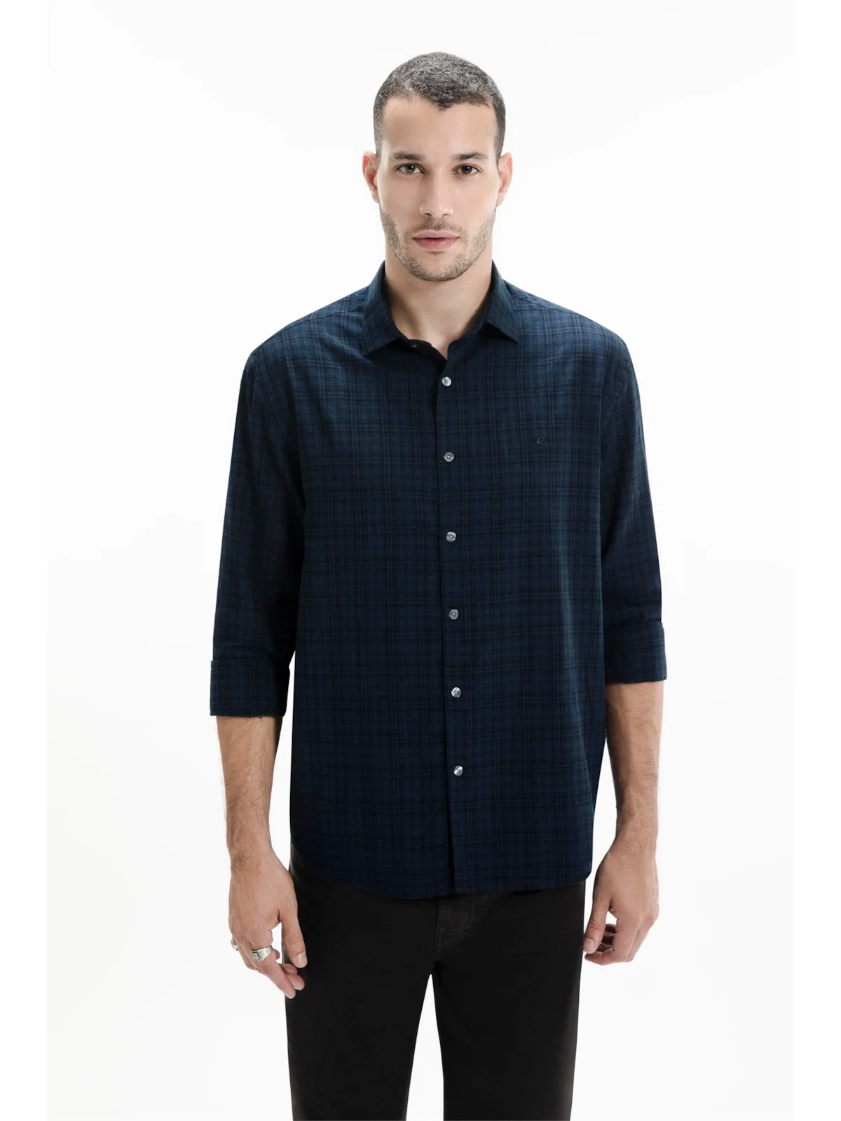 Camisa Visco Blend Classic New Italian Marinho — imagem 1