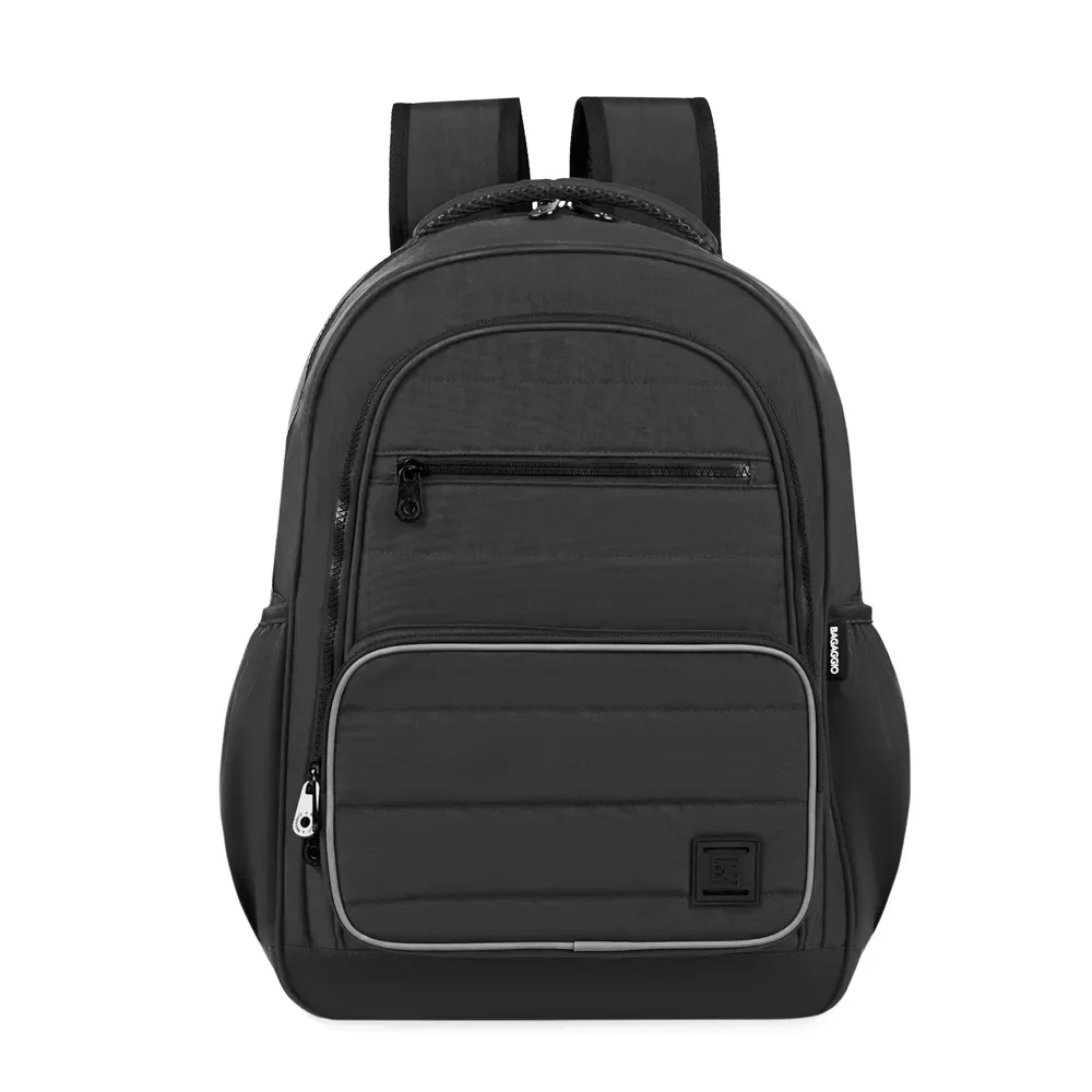 Mochila Escolar Masculina Juvenil Color Block Preta
