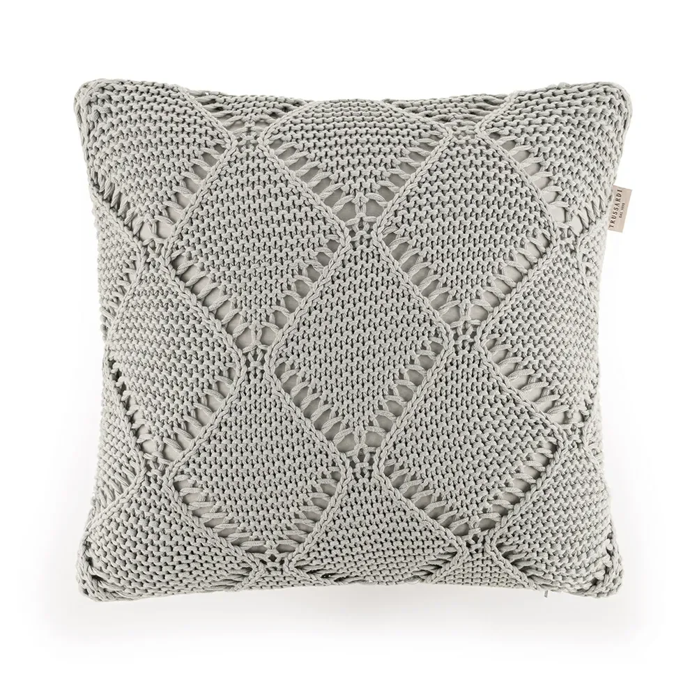 Almofada Tricot Lucenzo 100% Algodão Cinza