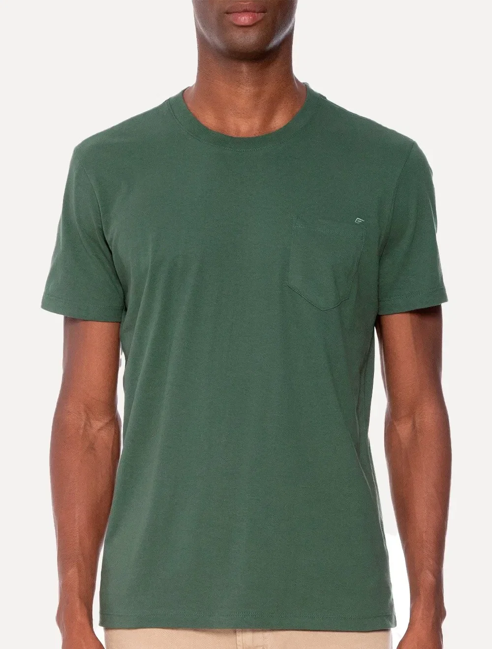 Camiseta Ellus Masculina Cotton Fine Easa Pocket Classic Verde Escuro