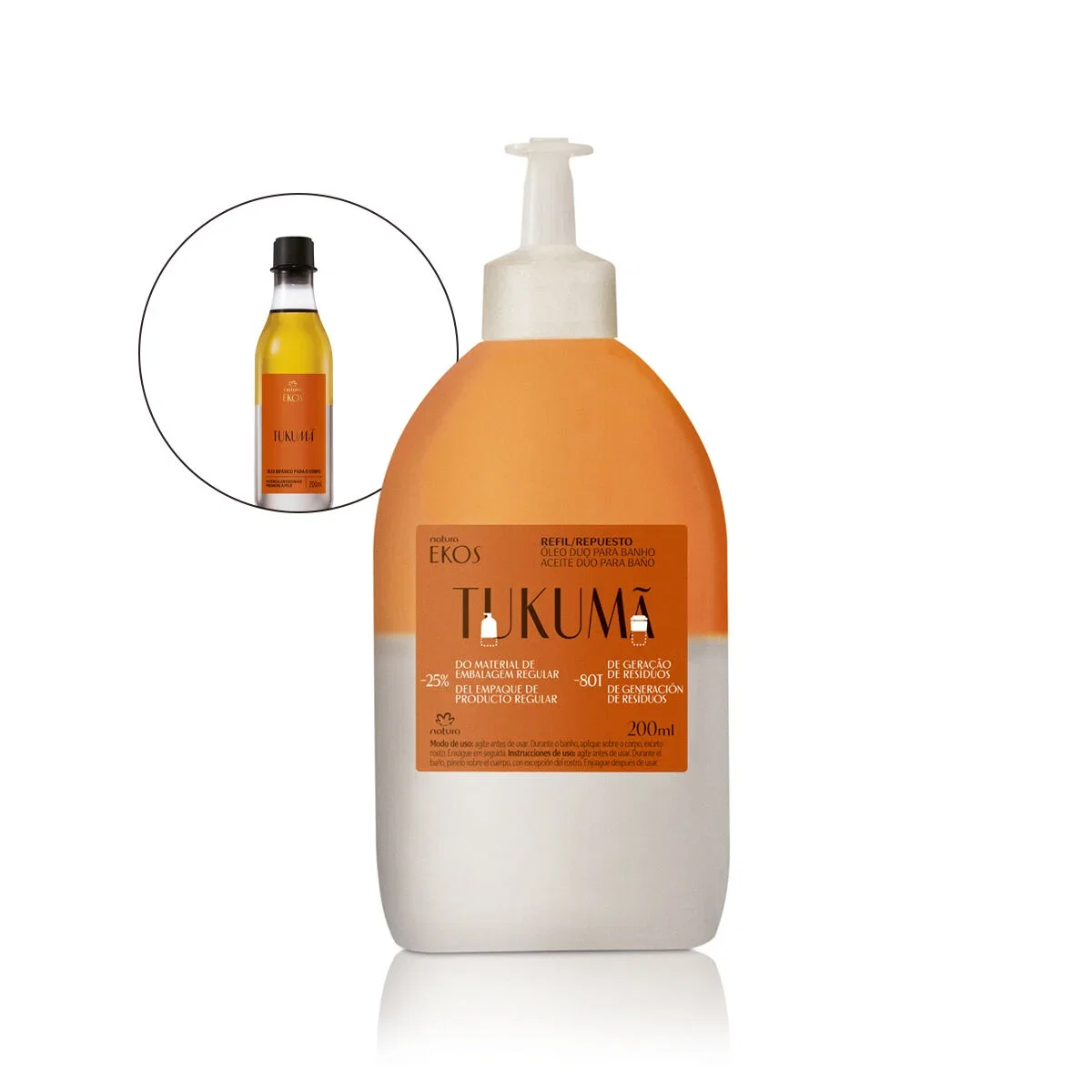 Refil Óleo Bifásico Desodorante Corporal Ekos Tukumã 200 ml