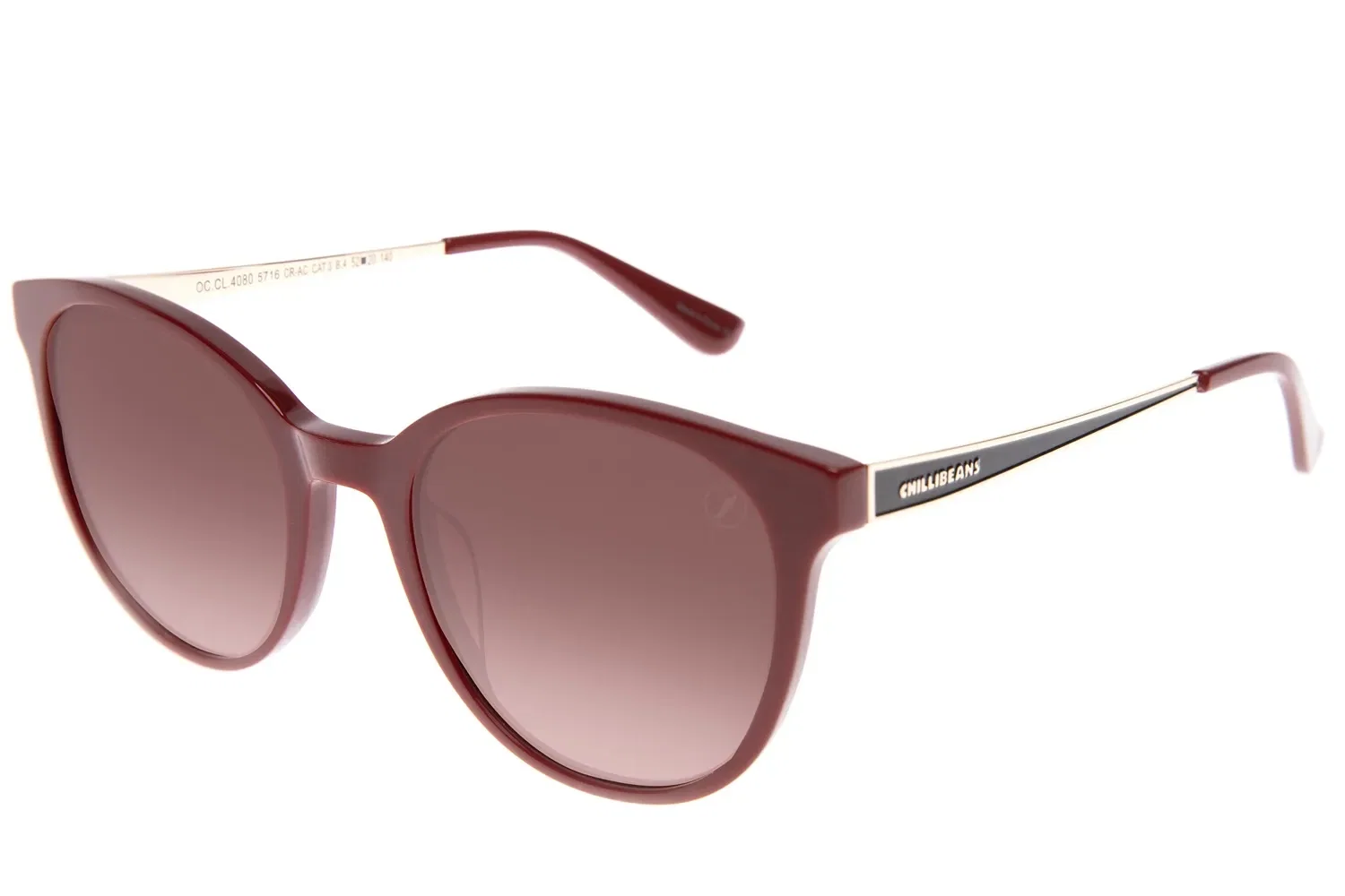 Óculos de Sol Feminino Premium Edition Redondo Clássico Vermelho — imagem 1