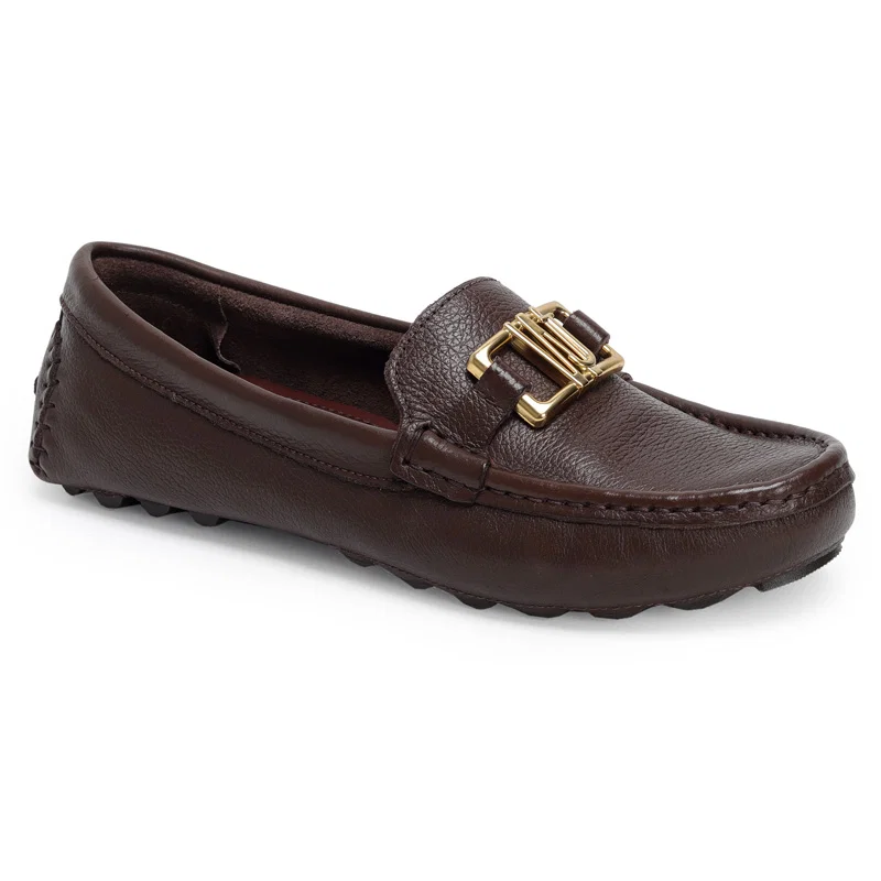 Mocassim Couro Com Metal Wj