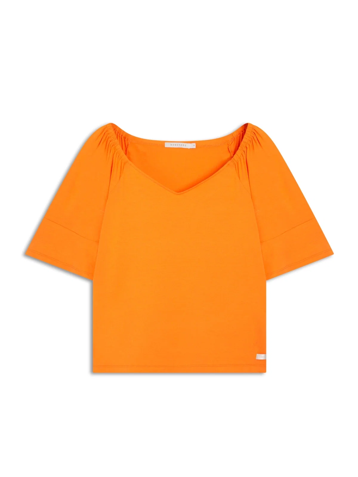 Blusa Manga Curta v Com Mangas Gode Laranja