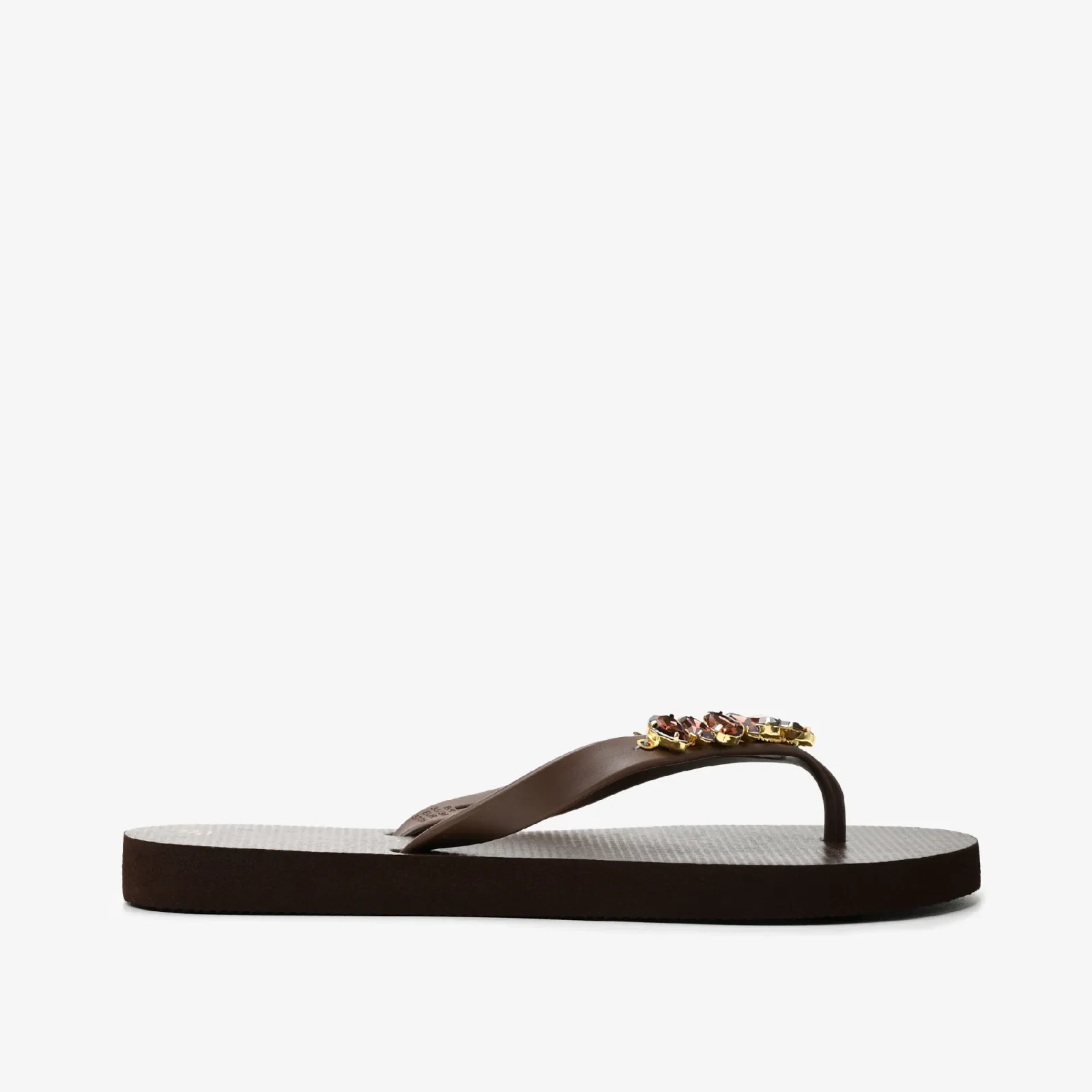 Chinelo Flat Marrom Café Pedraria