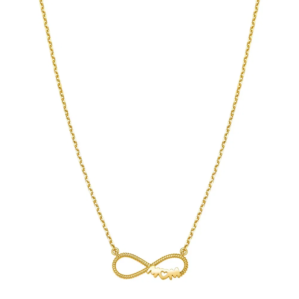 Colar Life Lovely Infinito Mom em Prata com Banho de Ouro Amarelo 18k, 45cm — imagem 1