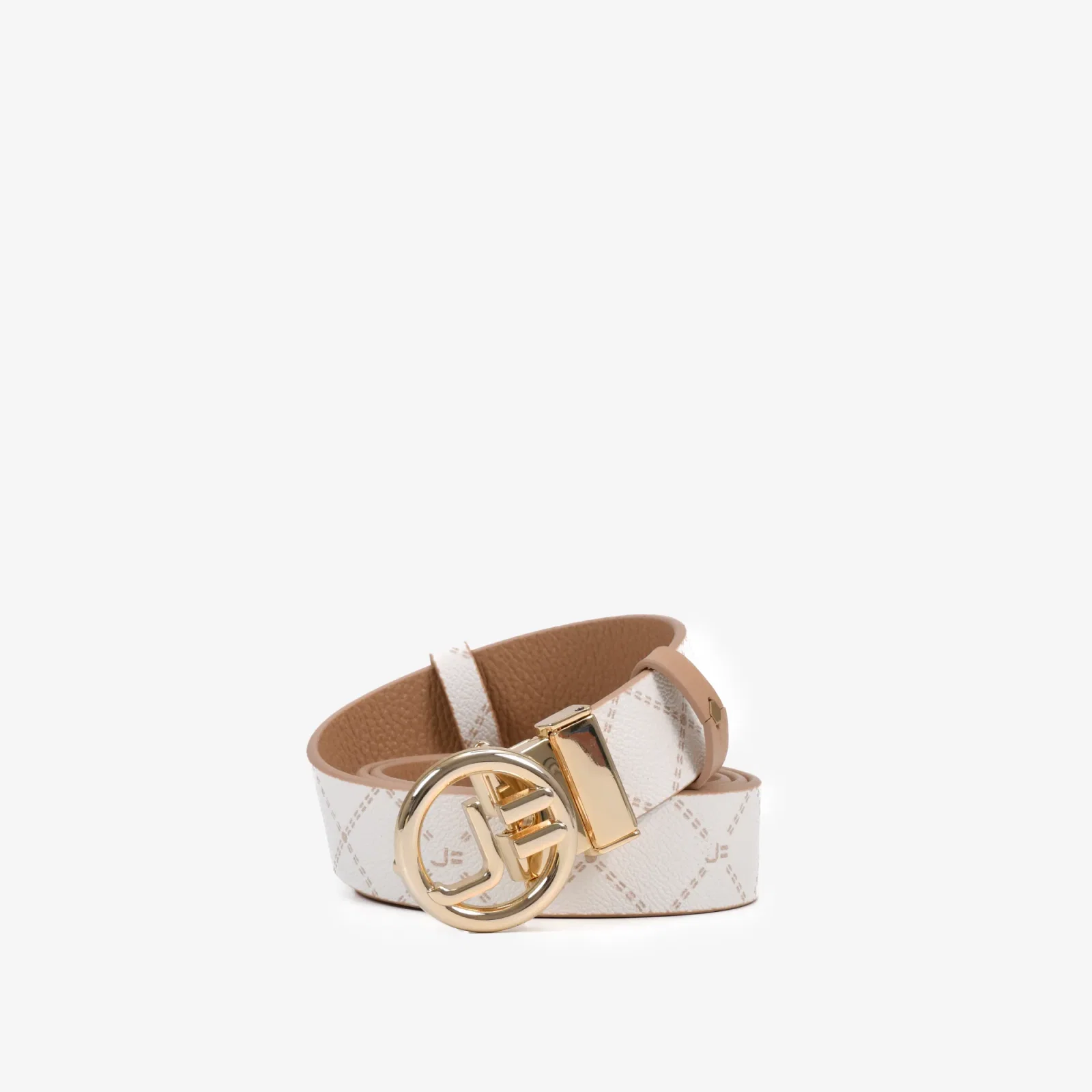 Cinto Reversível Nude Linho Off White Mandala JB Couro — imagem 1
