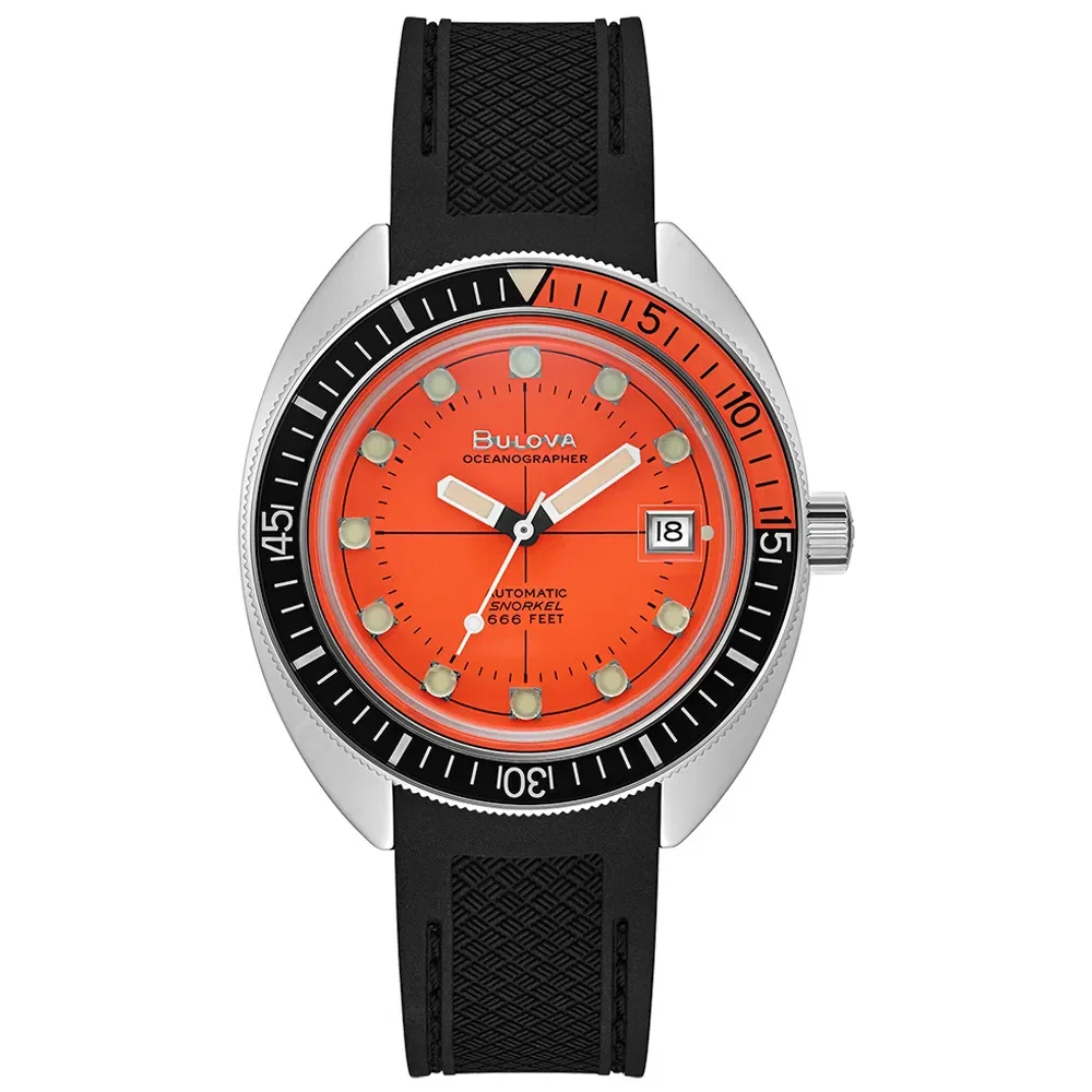 Relógio Bulova Oceanographer Masculino Borracha Preta 96B350N