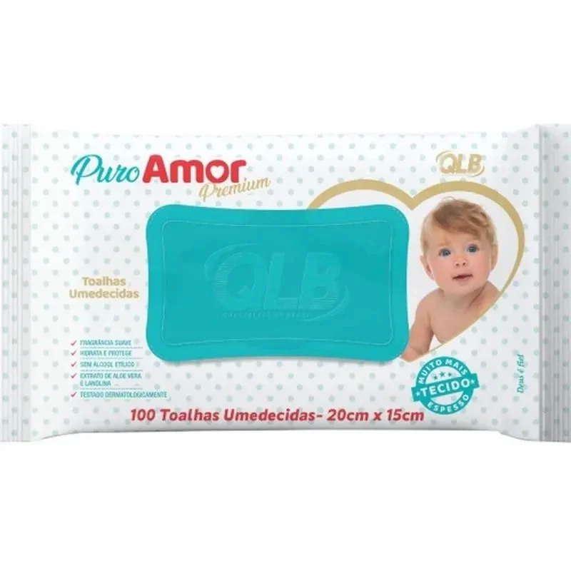 Toalhas Umedecidas Puro Amor Premium 100 Unidades