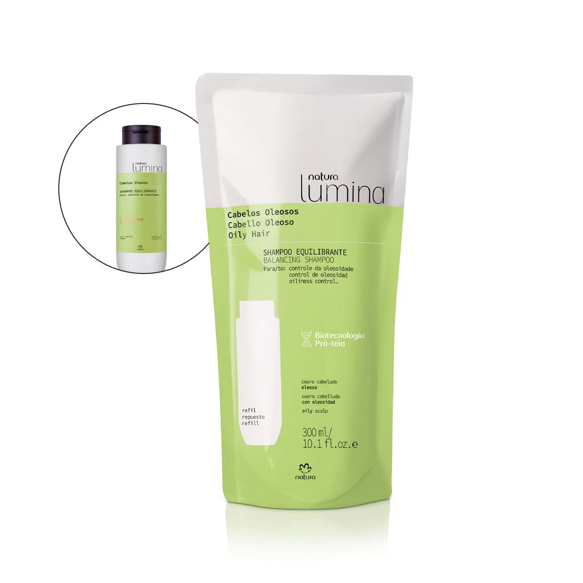 Refil Shampoo Equilibrante para Cabelos Oleosos Lumina 300 ml