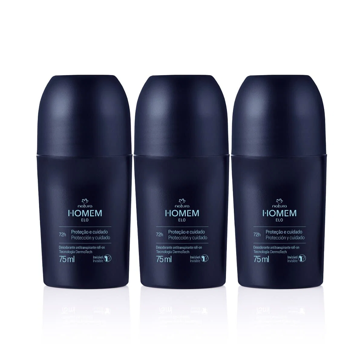 Kit Desodorante Antitranspirante Roll-On Natura Homem Elo 3 un de 75 ml