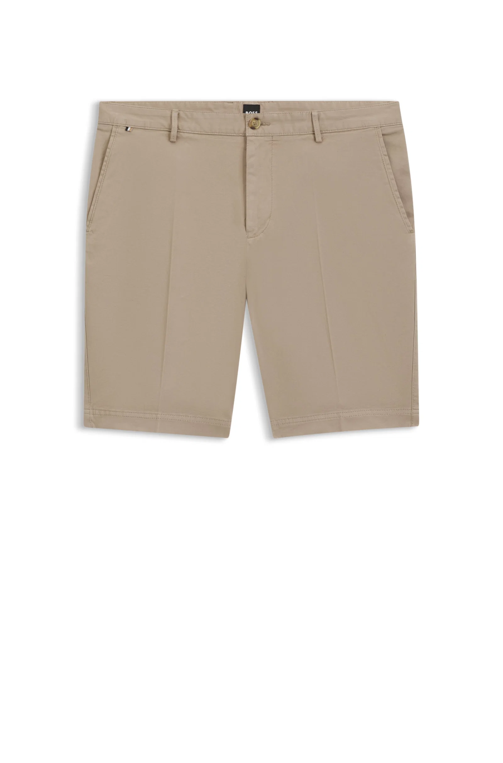 Shorts Slim Fit Em Gabardine De Algodão Stretch — imagem 1