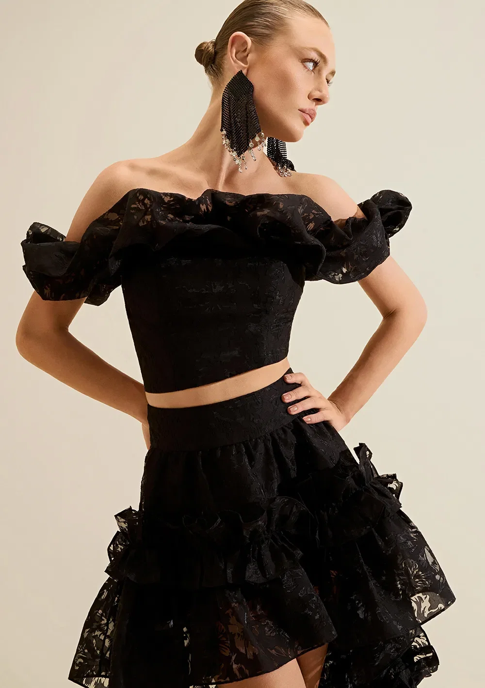 Top Ombro a Ombro Noir Preto