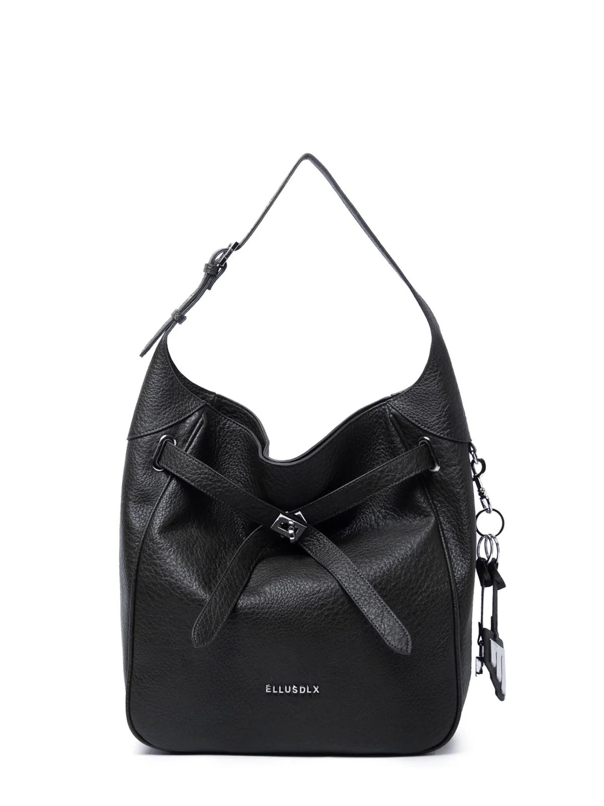 Bolsa Shoulder Bag Lock Samantha Preto