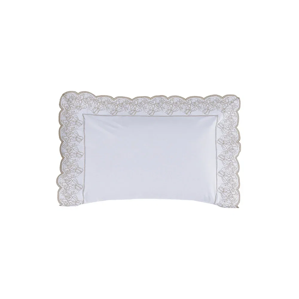 Fronha King 300 Fios Algodão Egípcio Cascine Branco / Legno