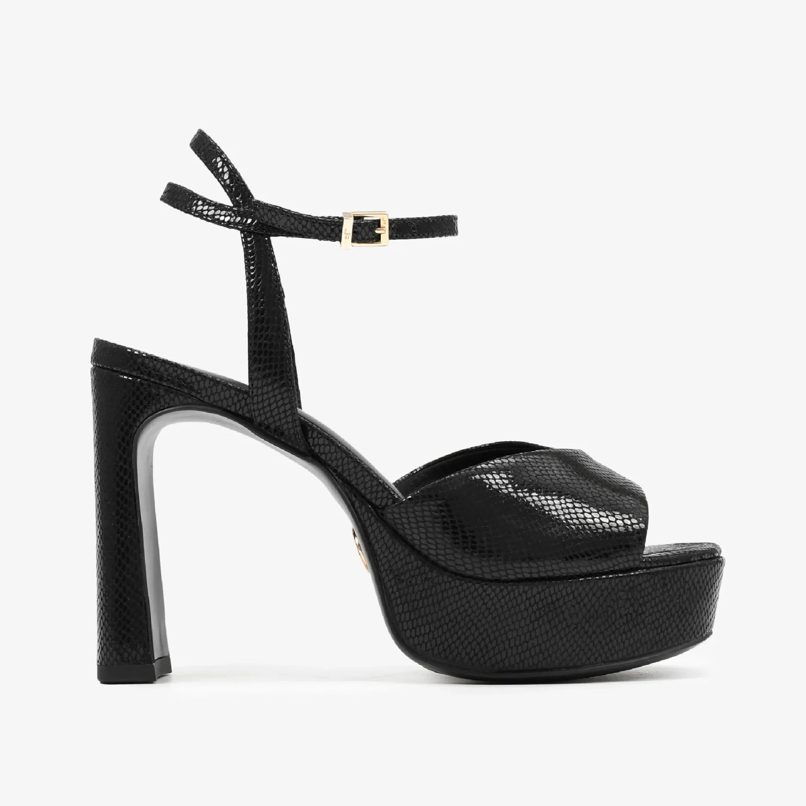 Sandália Plataforma Preto Couro