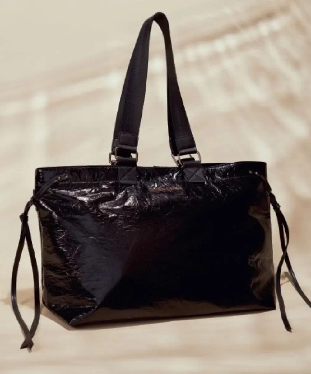 Bolsa Morena Rosa Tote Texturizada Preto