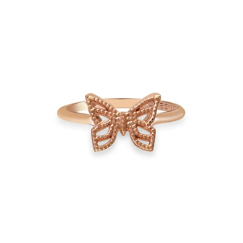Anel Life Enigma Borboleta em Liga Rosé com Banho de Ouro Rosé 18k