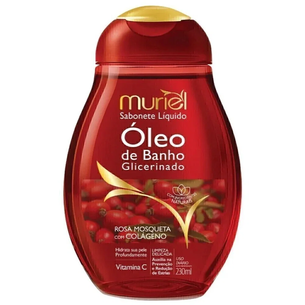 Óleo De Banho Glicerinado Muriel Rosa Mosqueta com Colágeno 230ml