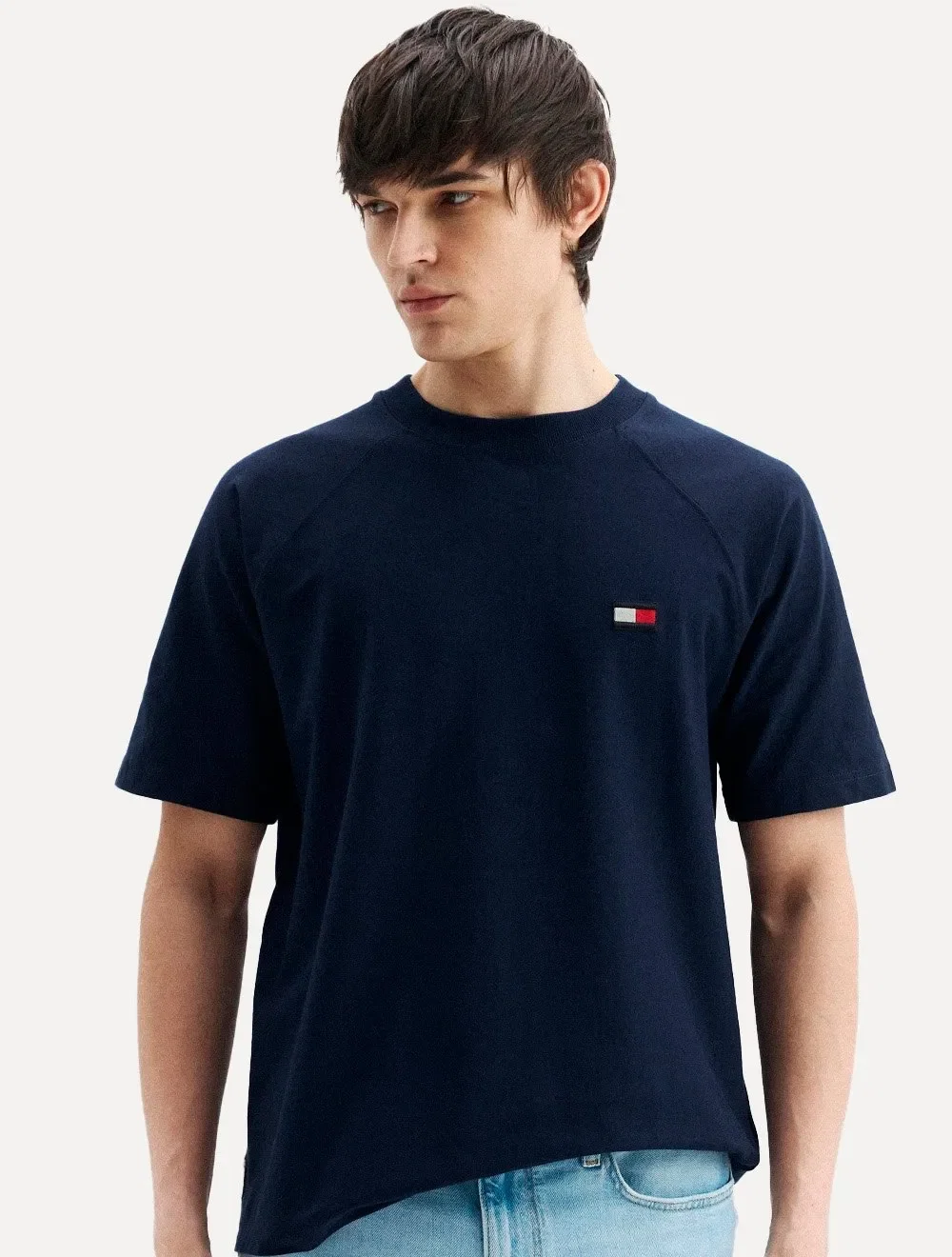 Camiseta Tommy Hilfiger Masculina Flag Relaxed Fit Azul Marinho