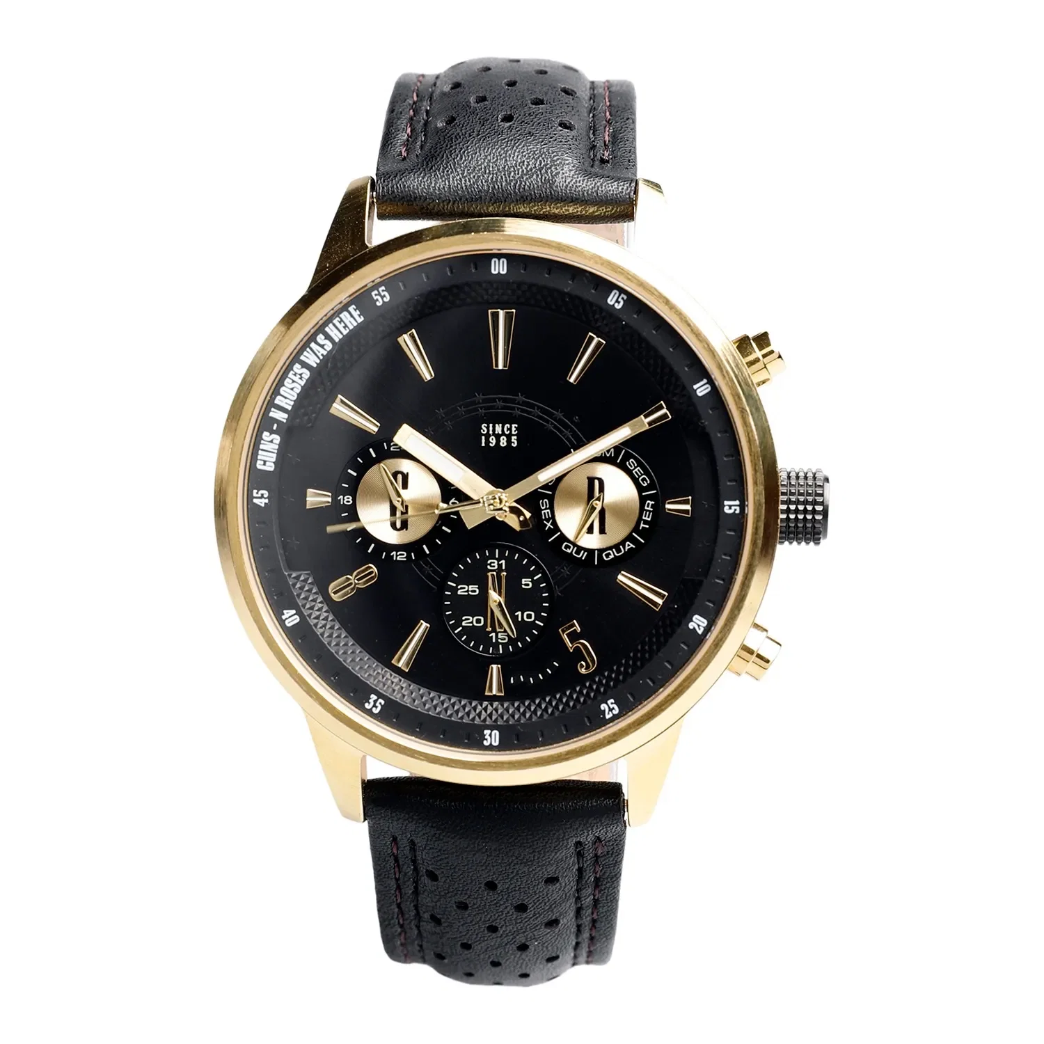 Relógio Analógico Masculino Rock Fellas Guns Dourado — imagem 1