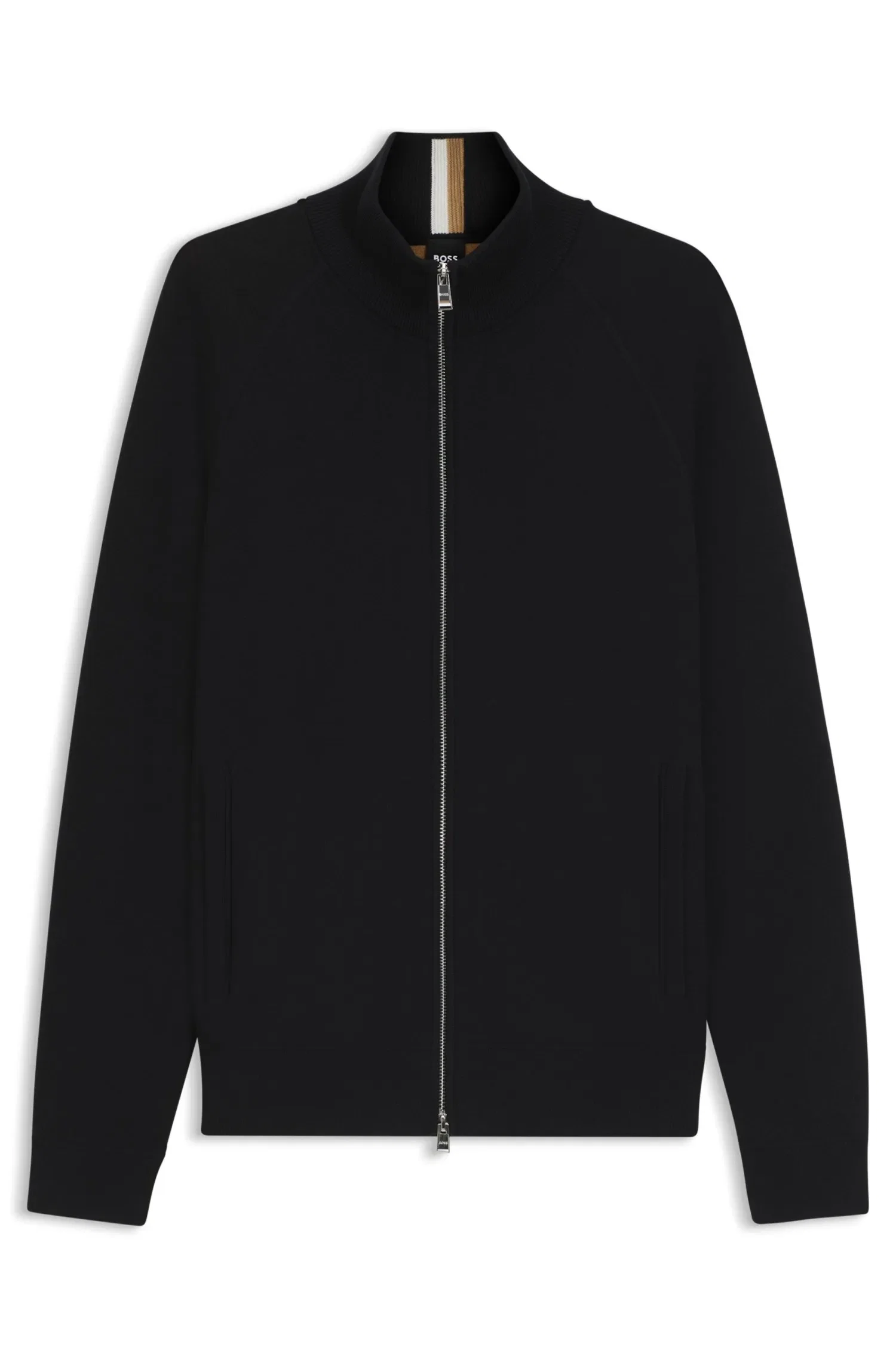 Cardigan Com Fecho Em Algodão E Lã Virgem