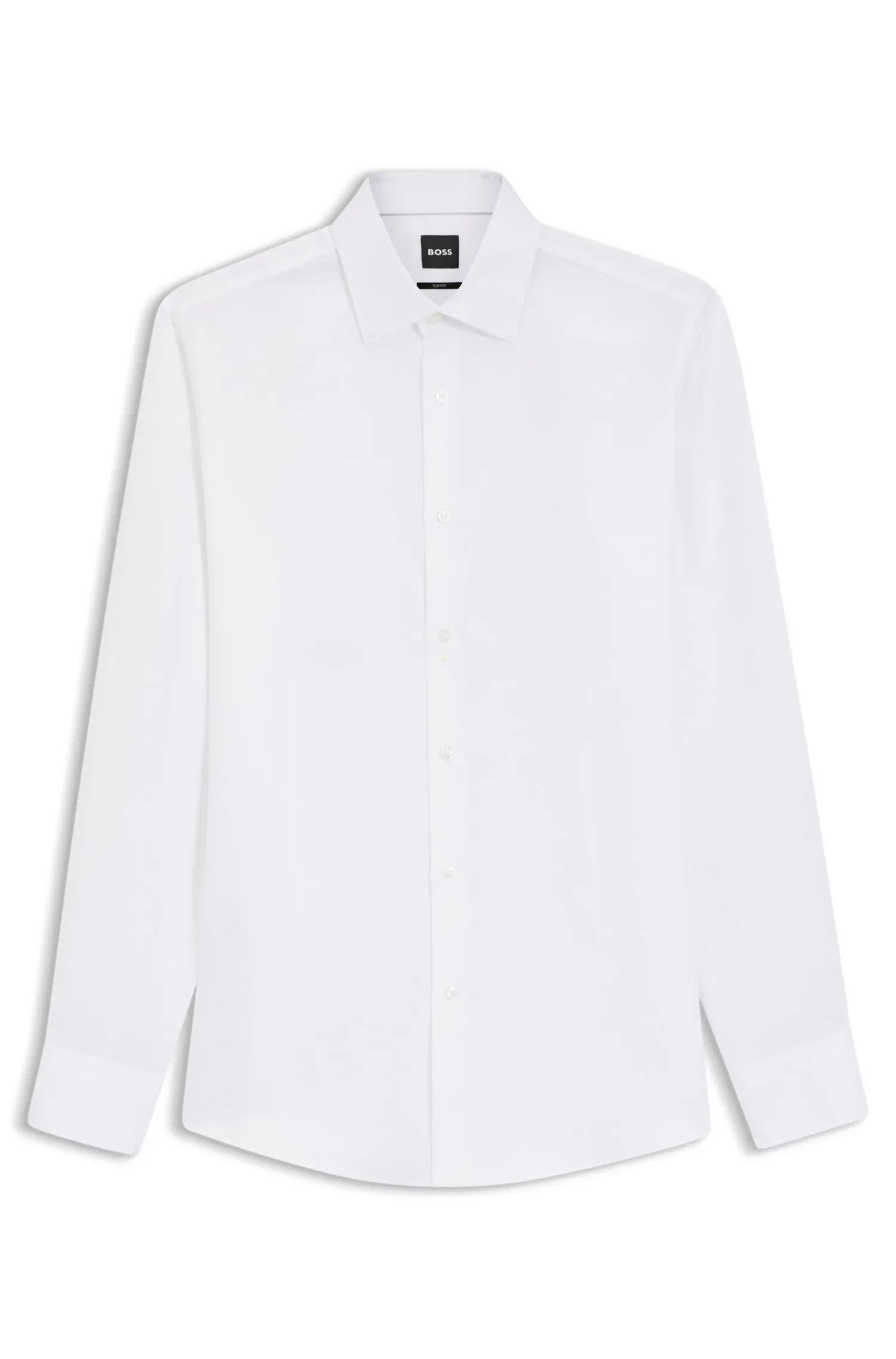 Camisa Slim Fit Em Sarja De Mistura De Linho — imagem 1