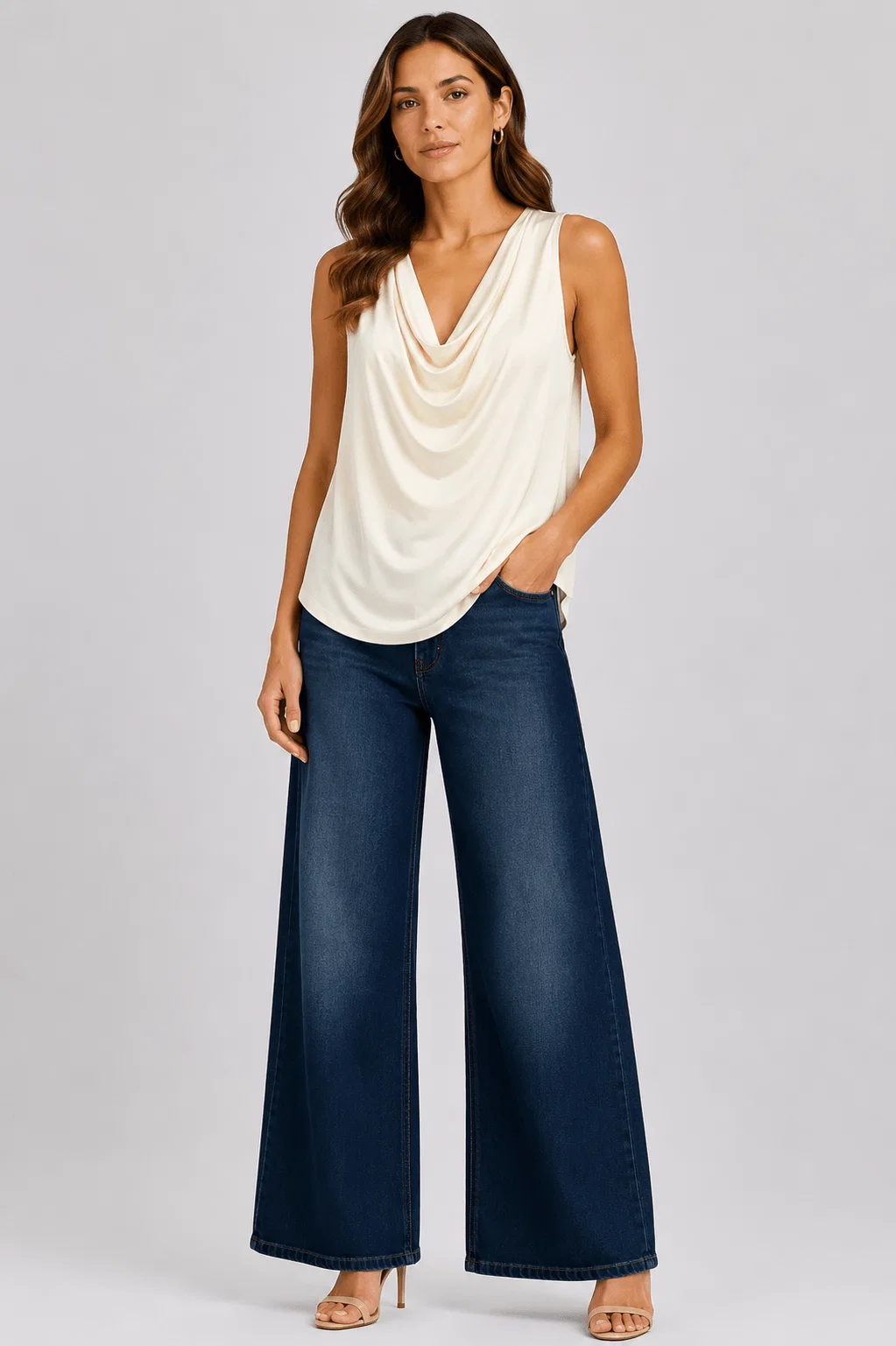 Blusa Sem Manga Gola Degagê - Areia