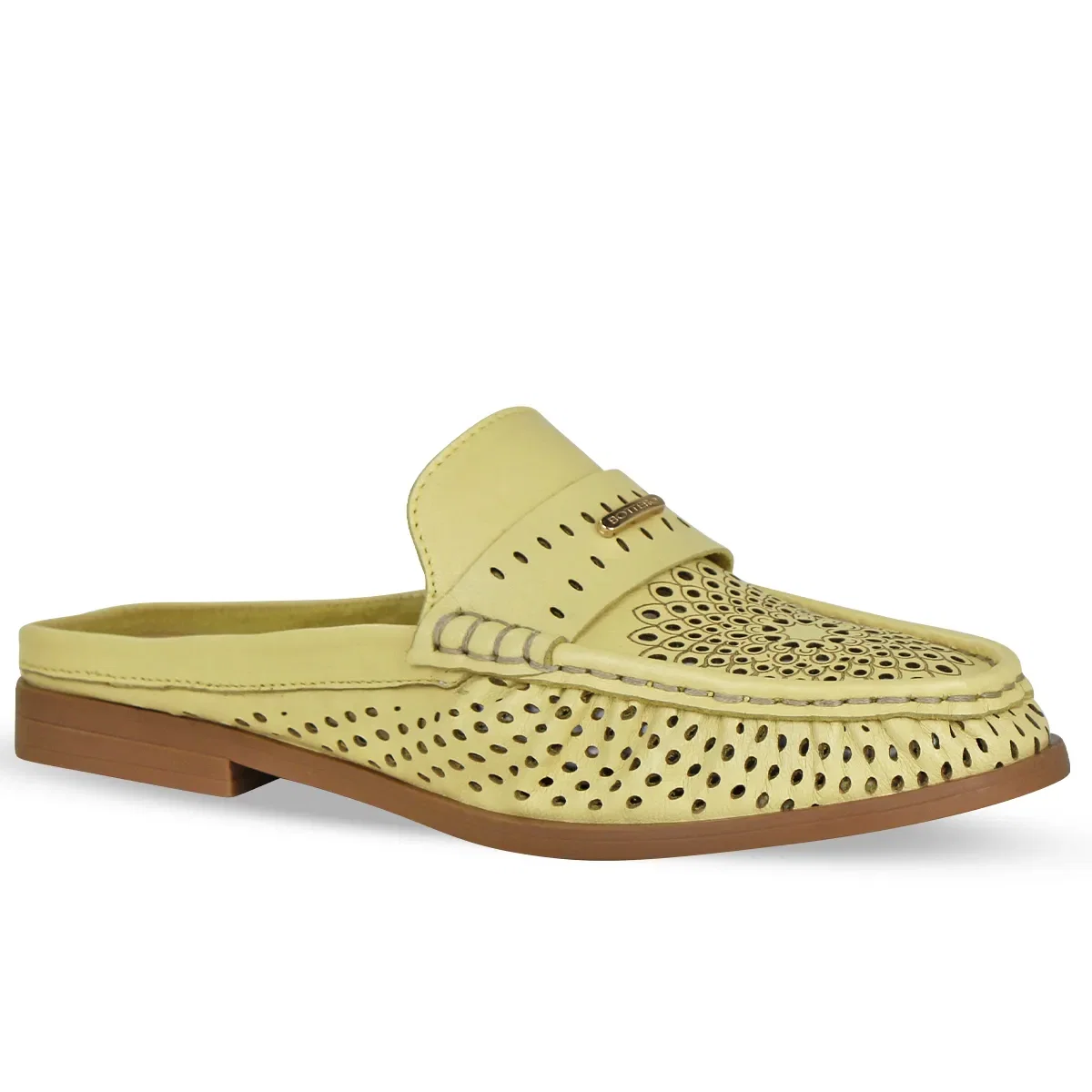 Sapato Couro Napa Toscana Amarelo Pastel