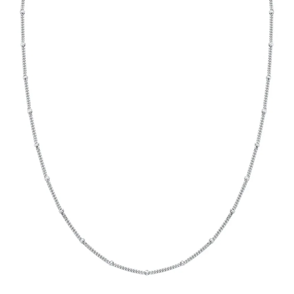 Corrente Groumet com Bolinhas em Prata 925, 70cm