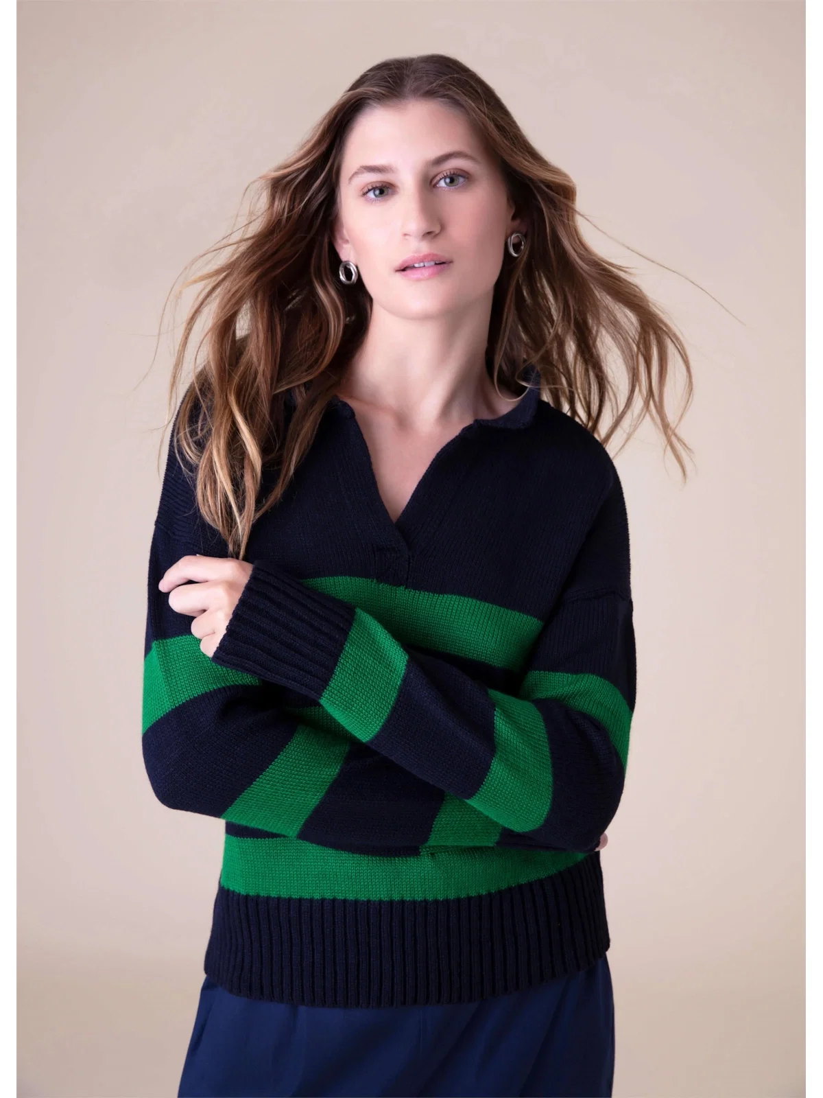Tricot Polo Listrada Marinho