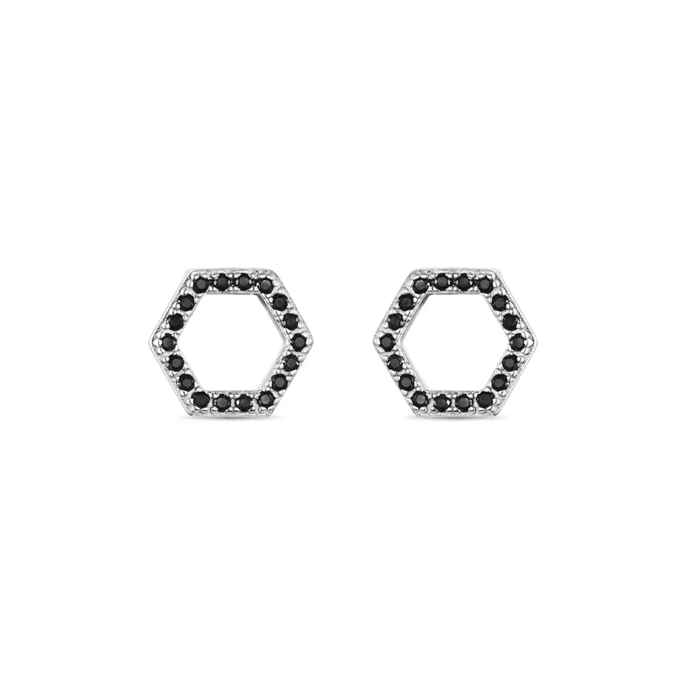 Brinco Life Hexágono Pretas — imagem 1