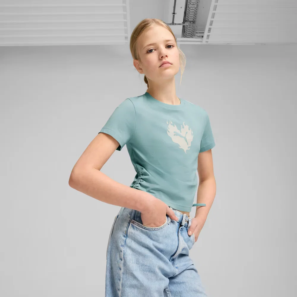 Camiseta Flaming Love Knotted Juvenil — imagem 1