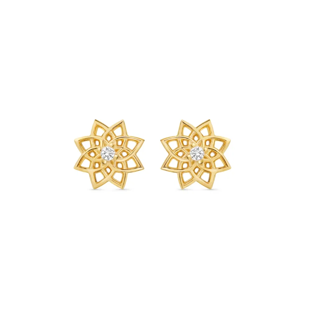 Brinco Life Flor com Banho Ouro Amarelo — imagem 1