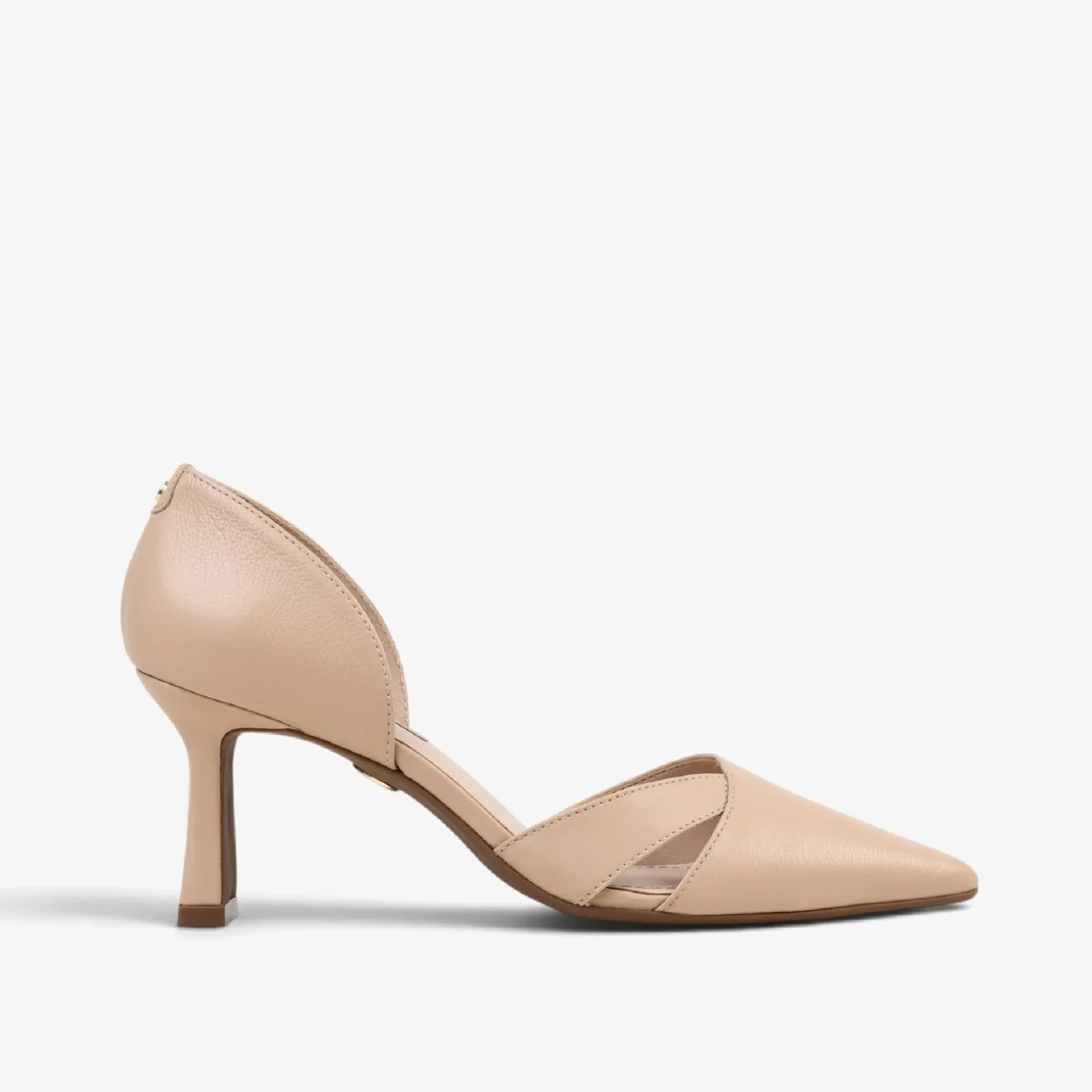 Scarpin Nude Areia Couro