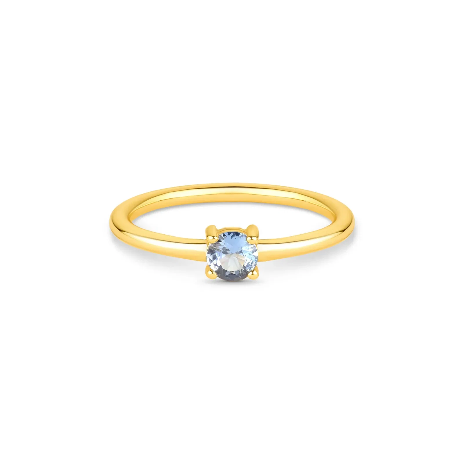 Anel Life Auba em Prata 925 com Banho de Ouro Amarelo 18k e Pedras Azuis