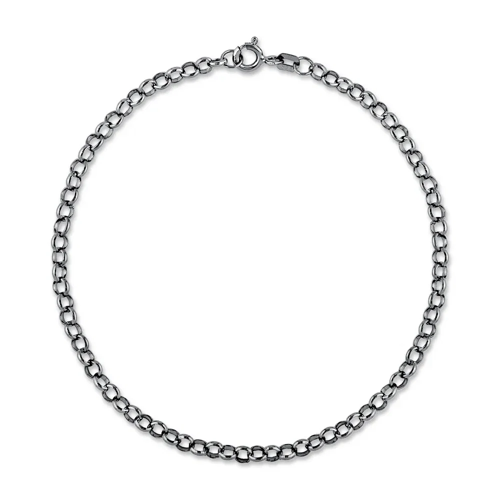 Pulseira Elos Portgueses em Prata 925 com Ródio Negro — imagem 1