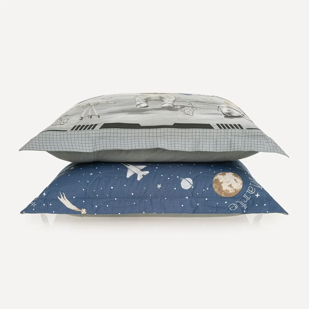 Kit Fronha e Porta-travesseiro Infantil 100% Algodão Lunar