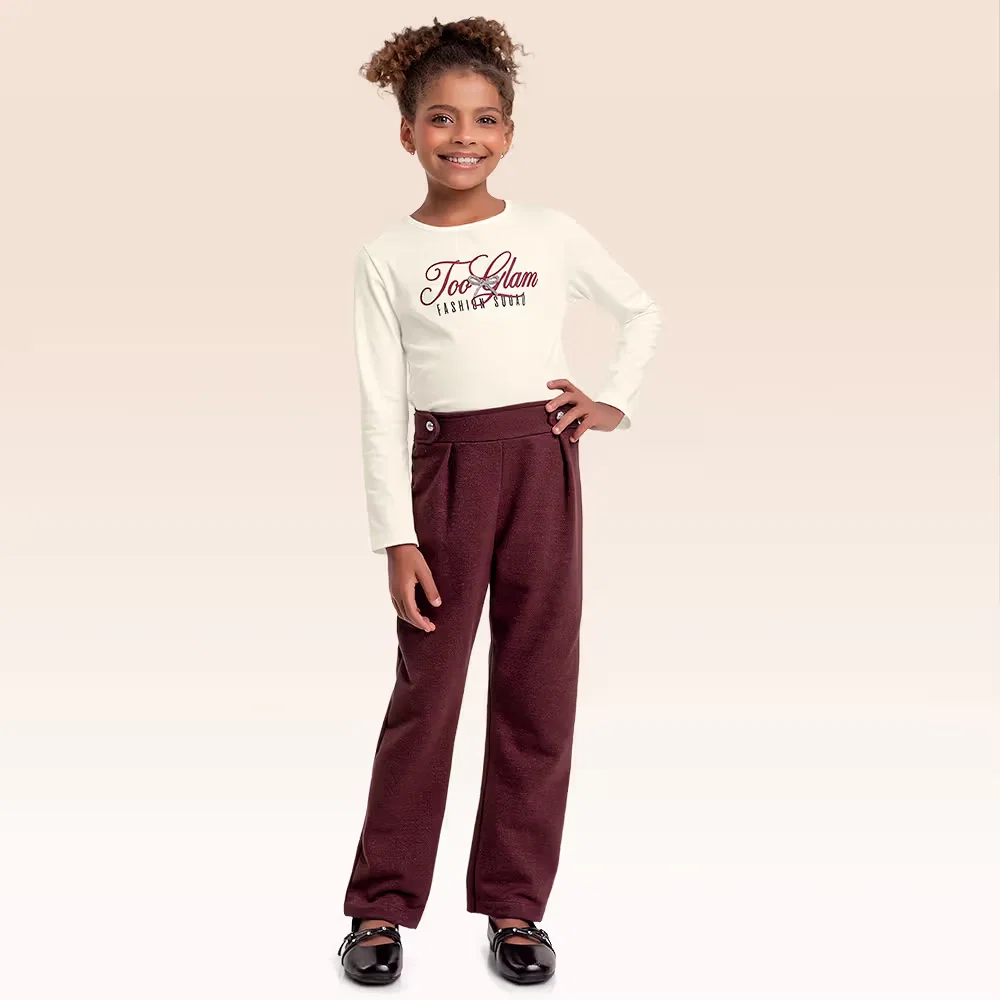 Calça em moletom lurex