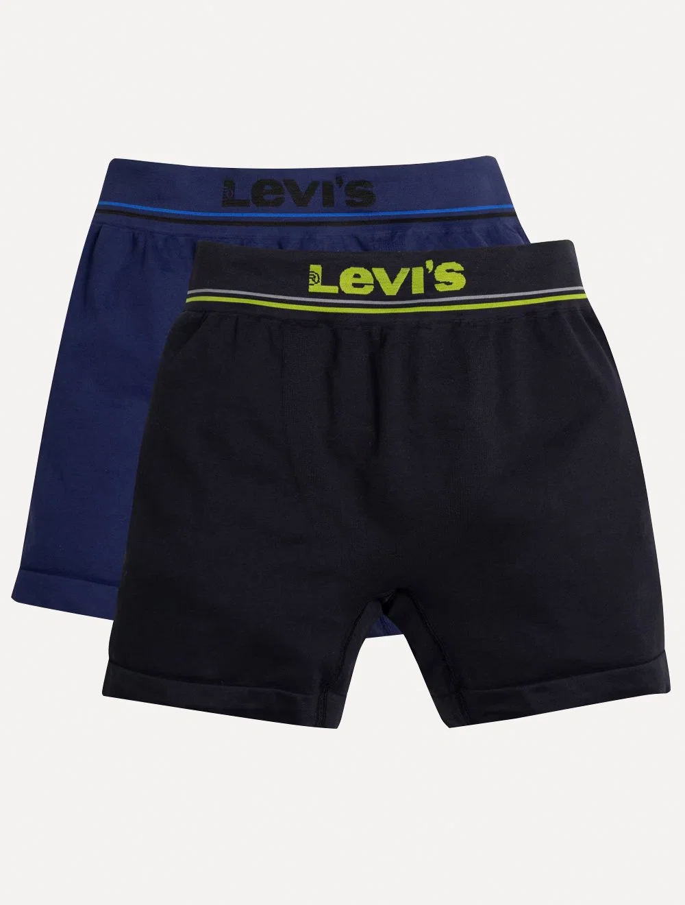 Cueca Levis Masculina Boxer Brief Seasonal Plain Preta / Marinho Pack 2UN