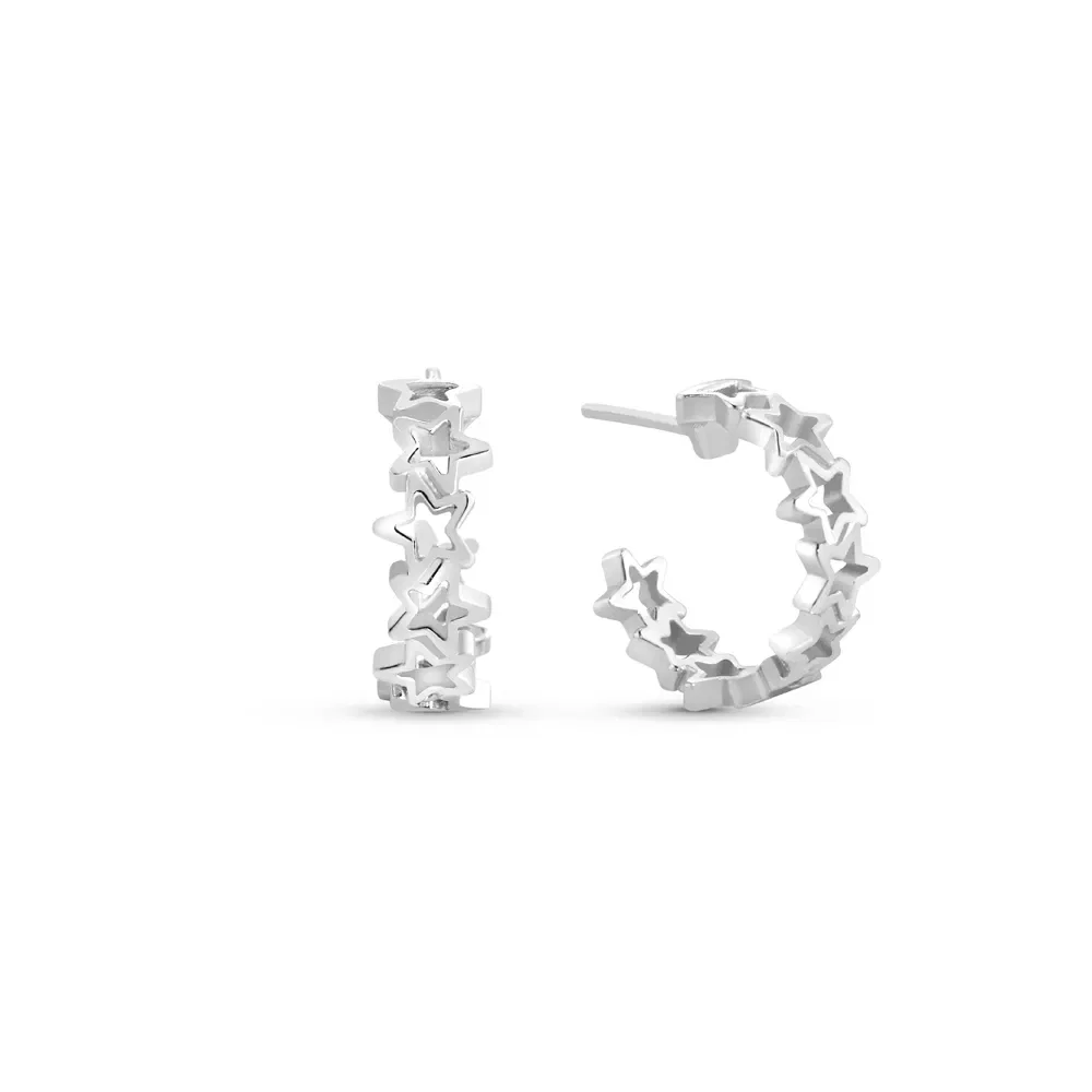 Argola Life Estrelas em Prata 925, 17,5mm
