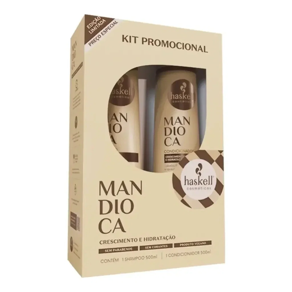 Kit Shampoo + Condicionador Haskell Mandioca 500ml